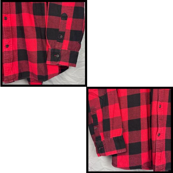 Foundry Mens Super Soft Shirt Flannel Buffalo Check Button Up Pocket 3XL Y2K - Picture 6 of 8